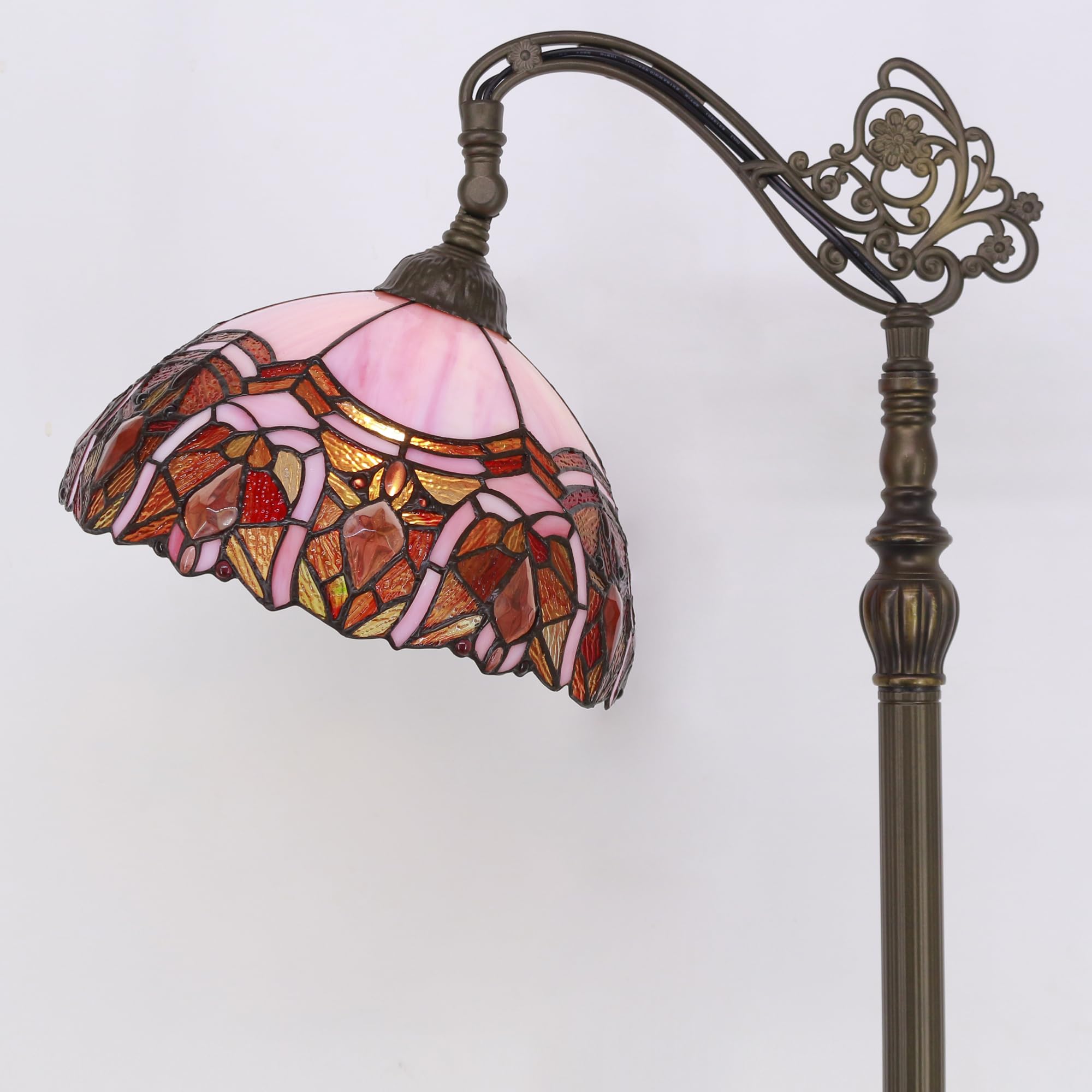 ZJART Tiffany Floor Lamp Stained Glass Lamp 18.88X12X67 Inch
